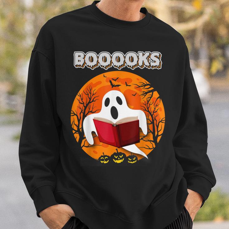 Teacher Halloween Ghost Books Reading For Men Women Sweatshirt Gifts for Him