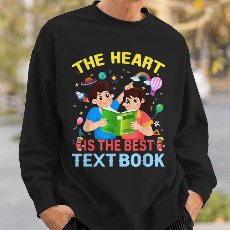 Teacher Heart Text Book For Men Women Sweatshirt Gifts for Him