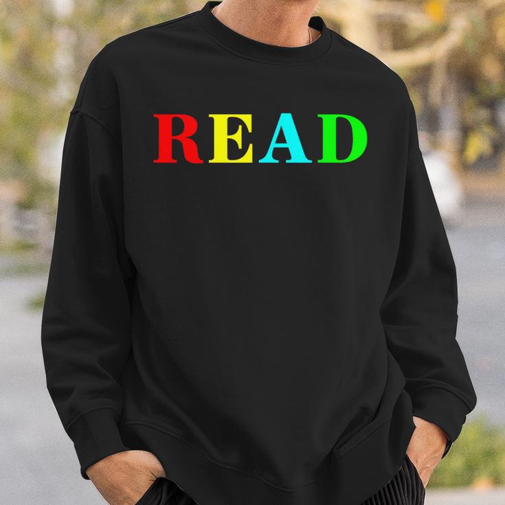 Teacher Reading Read In Color Book Sweatshirt Gifts for Him Teacher Reading Read In Color Book Sweatshirt Gifts for Him