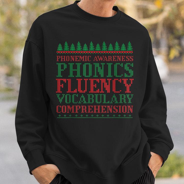 Teacher Ugly Sweater Christmas Science Of Reading Sweatshirt Gifts for Him
