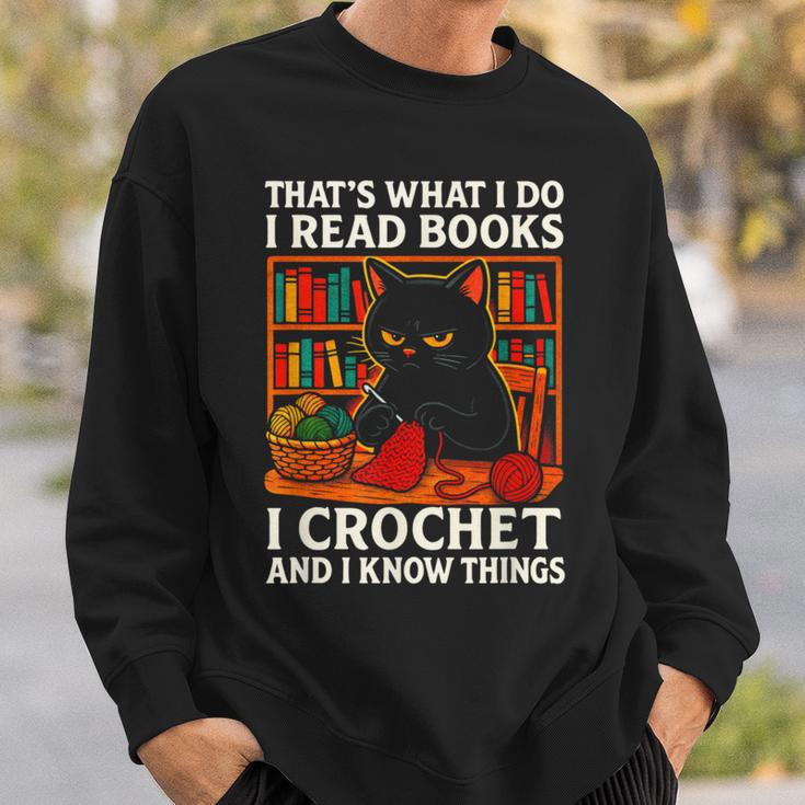 That's What I DO I Read Books Crochet Cat Sweatshirt Gifts for Him
