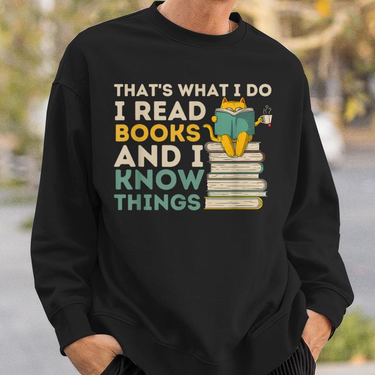 That's What I Do Reading Cat Book & Cat Lover Sweatshirt Gifts for Him