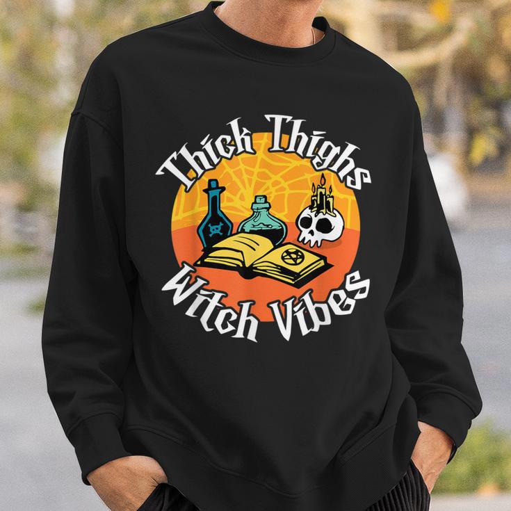 Thick Thighs Witch Vibes Spell Book And Potions Sweatshirt Gifts for Him