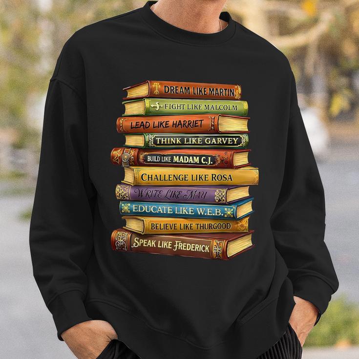 History Book Stack Leaders African American Pride Sweatshirt Gifts for Him