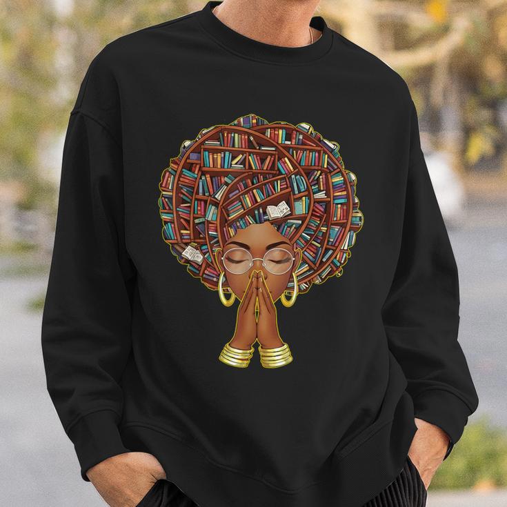History Month Afro Book Lover Women Girls Librarian Sweatshirt Gifts for Him