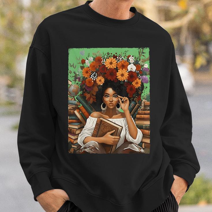 History Month Black Afro Girl Women Book Lovers Floral Sweatshirt Gifts for Him History Month Black Afro Girl Women Book Lovers Floral Sweatshirt Gifts for Him