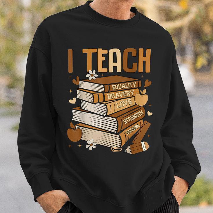 History Month I Teach Melanin Book Black Teacher Sweatshirt Gifts for Him