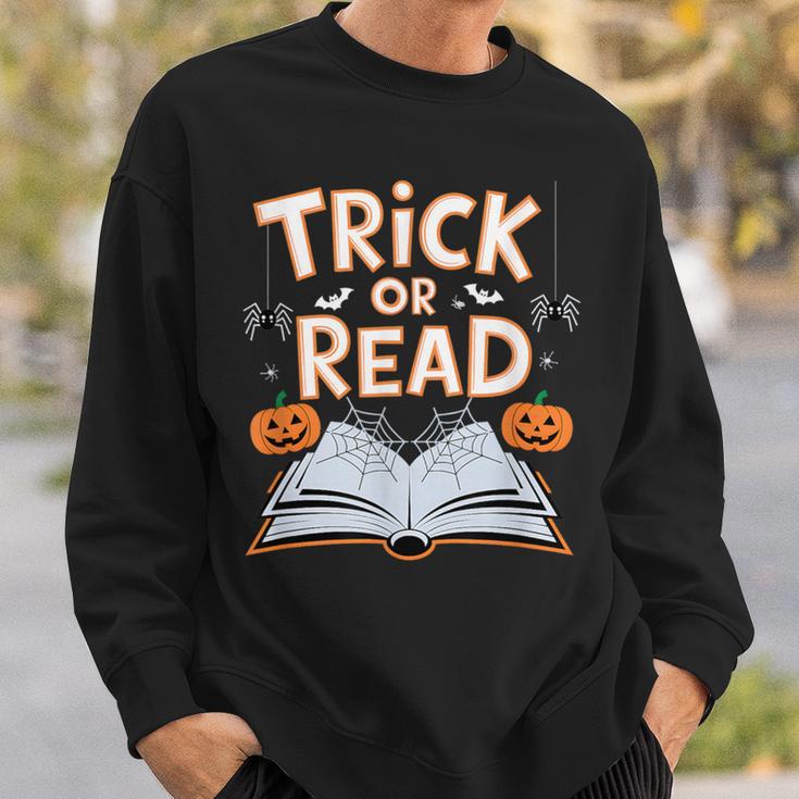 Trick Or Read Reading Book Halloween Pun Sweatshirt Gifts for Him