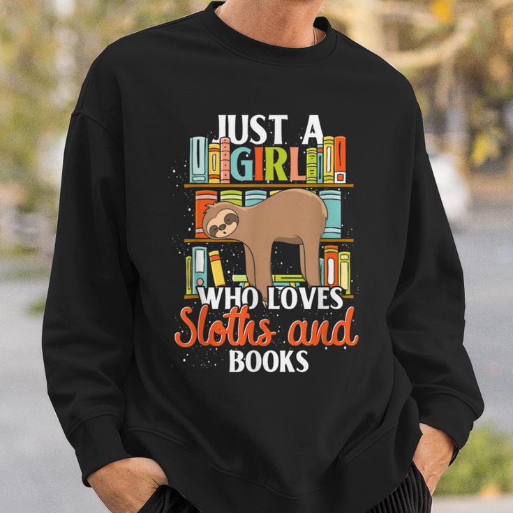 Tropical Zoo Animal Books Reading Sleeping Sloth Girl Sweatshirt Gifts for Him Tropical Zoo Animal Books Reading Sleeping Sloth Girl Sweatshirt Gifts for Him