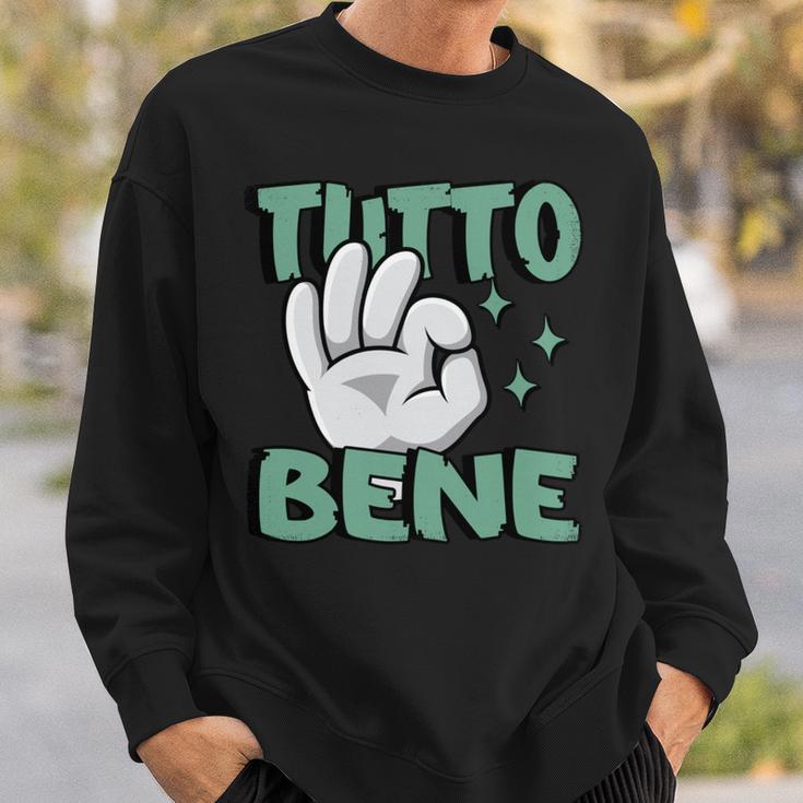 Tutto Bene イタリアの手のジェスチャー面白い引用イタリア 長袖tシャツ スウェットシャツ 彼への贈り物