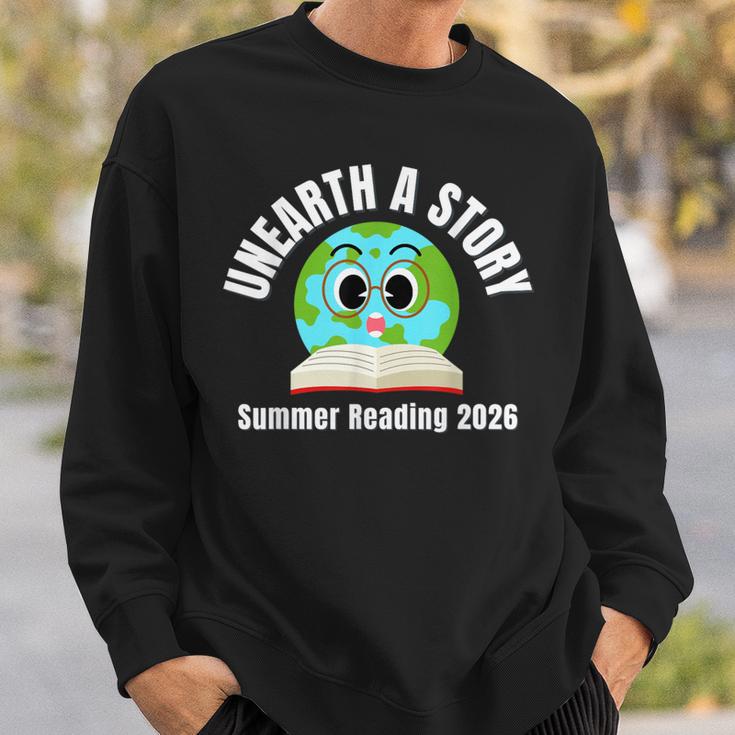 Unearth a Story Summer 2026 Reading Program Earth Read Book Sweatshirt Gifts for Him