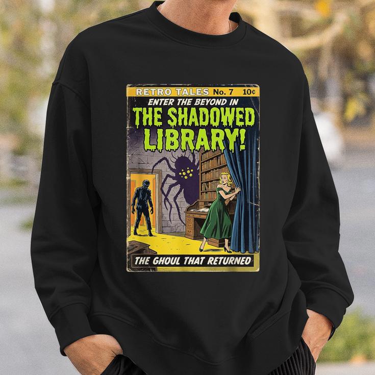 Vintage Horror Comic Book Cover Shadowed Library Zombie Sweatshirt Gifts for Him Vintage Horror Comic Book Cover Shadowed Library Zombie Sweatshirt Gifts for Him