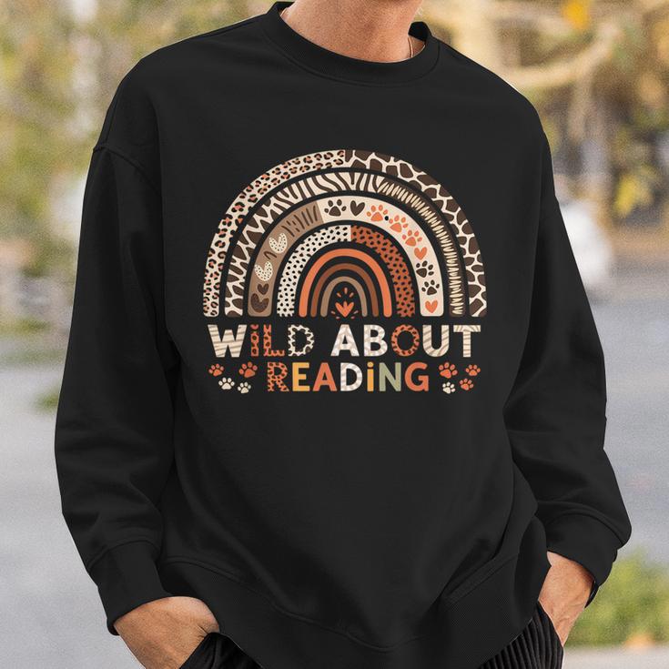 Wild About Reading Books Reader Lover Library Day Librarian Sweatshirt Gifts for Him