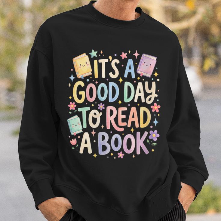 Women's It’s A Good Day To Read A Book Cute Teacher Reading Sweatshirt Gifts for Him