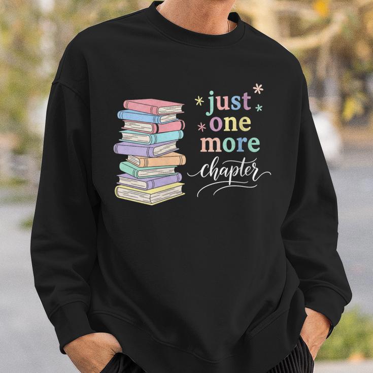 Women's Just One More Chapter Cozy Pastel Bookworm Cute Book Reader Sweatshirt Gifts for Him