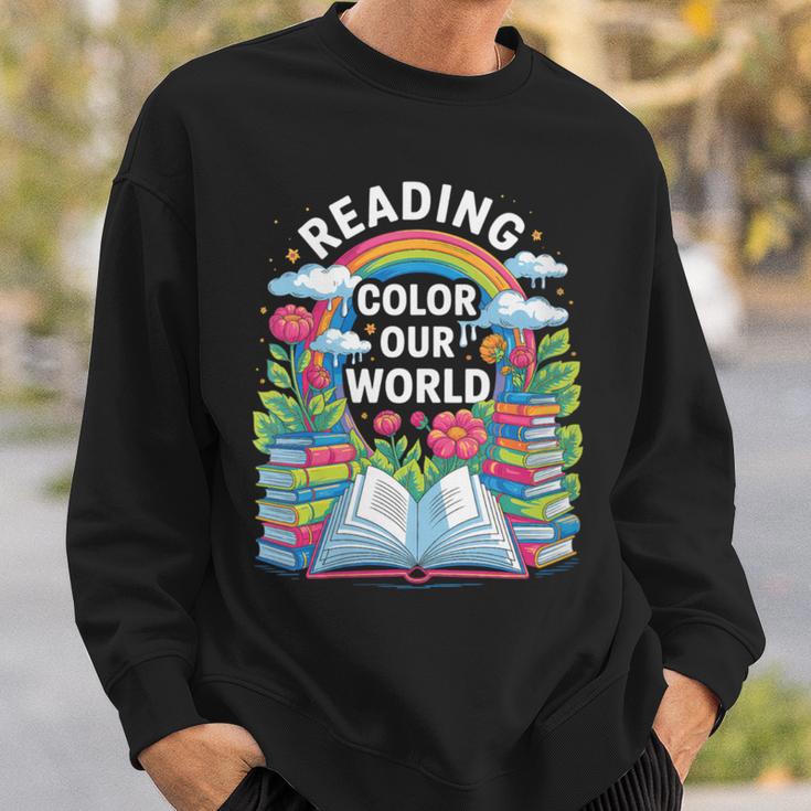 Women's Reading Colors Our World Rainbow Books Kids Sweatshirt Gifts for Him