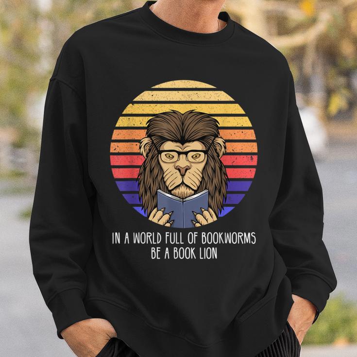 In A World Full Of Bookworms Be A Book Lion Dragon Reading Sweatshirt Gifts for Him