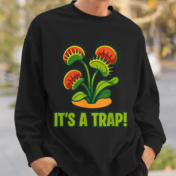 おもしろハエトリグサ It's A Trap 食虫植物 ボタニカル スウェットシャツ 彼への贈り物