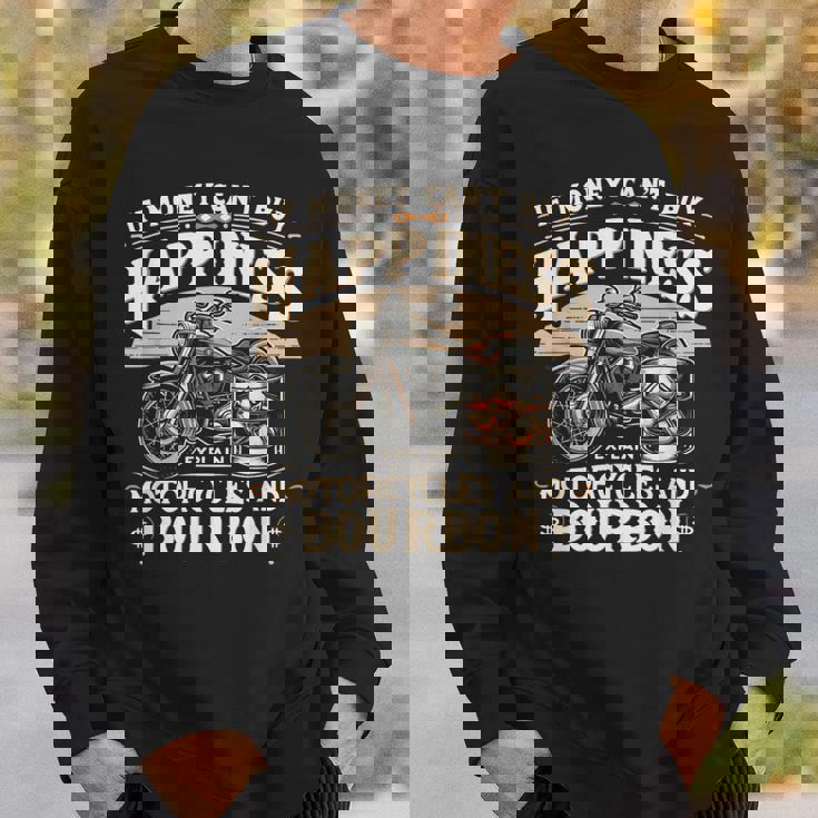 お金で幸せが買えないならバーボンとバイクを解説 スウェットシャツ 彼への贈り物