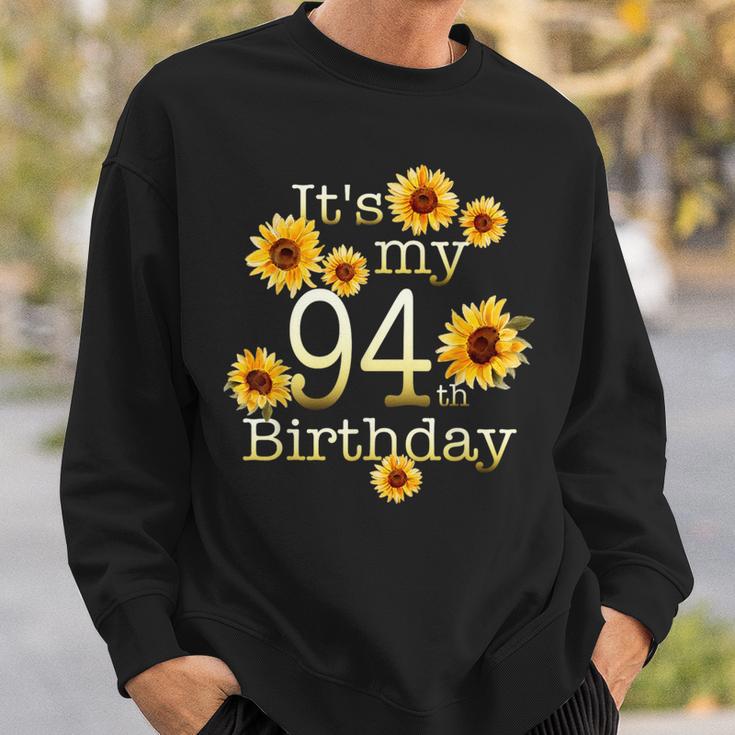 かわいいひまわり 94歳の誕生日 94歳の誕生日 スウェットシャツ 彼への贈り物