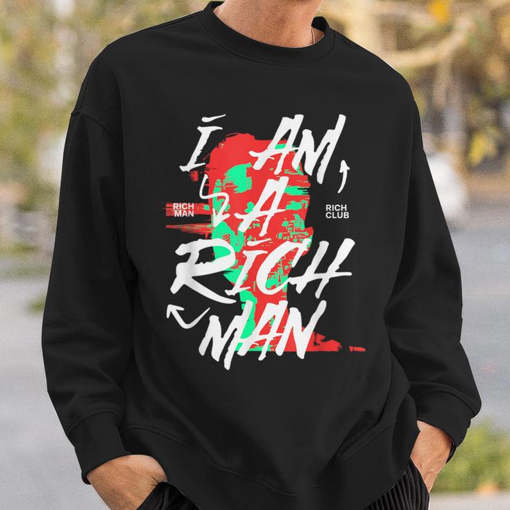 かわいいグラフィック「I Am A Rich Man」 スウェットシャツ 彼への贈り物