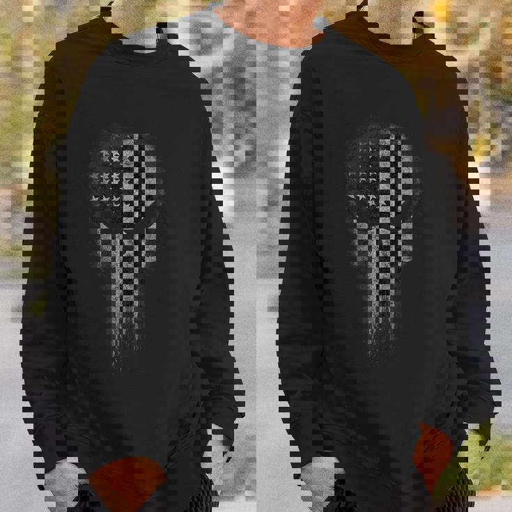 アメリカ国旗 ミリタリー スカル 愛国心 Usa スウェットシャツ 彼への贈り物