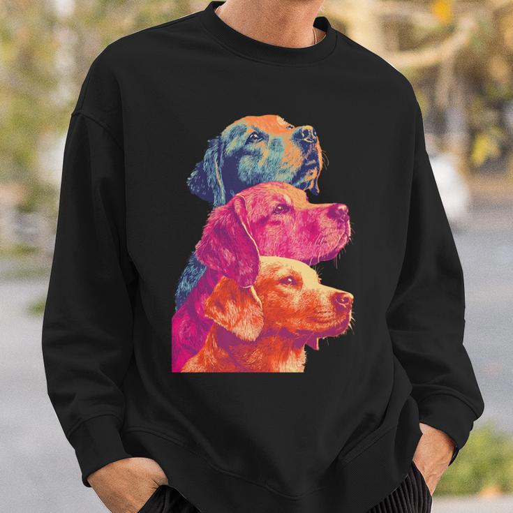 カラフルなラブラドールレトリバー犬夏の美的ペットアート 長袖tシャツ スウェットシャツ 彼への贈り物