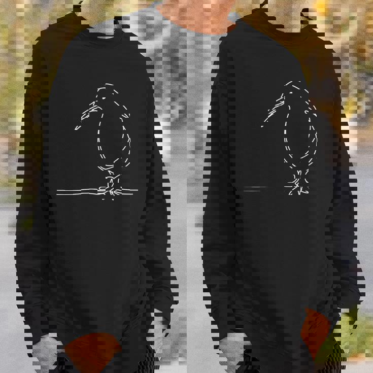 キウイバード ラインアート ミニマリスト ワンライン スウェットシャツ 彼への贈り物