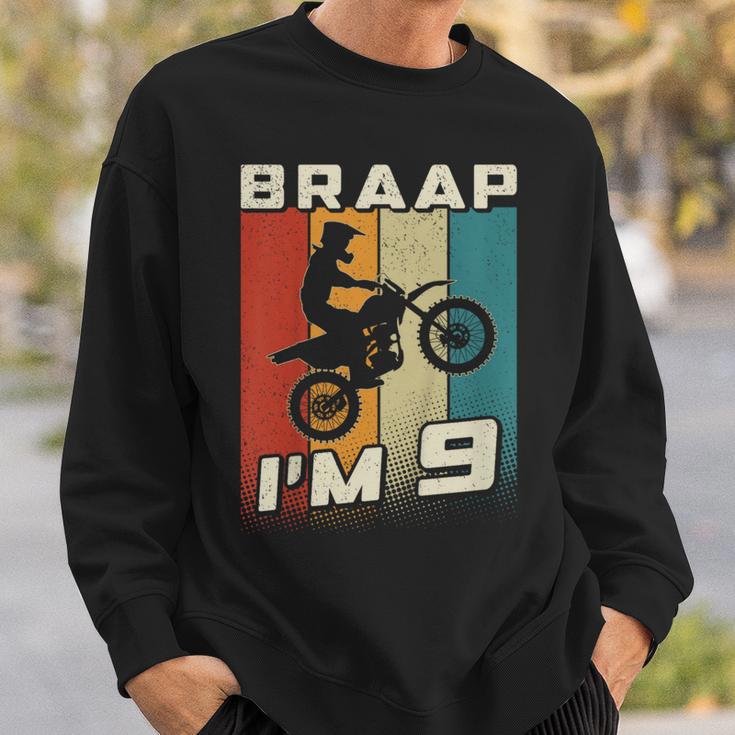 キッズ Braap I'm 9 ダートバイク 誕生日 9 Mx 9歳の誕生日 モトクロス スウェットシャツ 彼への贈り物
