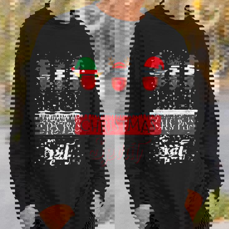 クリスマススピリット 赤ワイングラス サンタクロース エルフ トナカイ スウェットシャツ 彼への贈り物