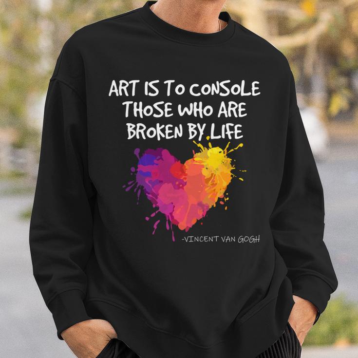 ゴッホ アート引用 ブロークンライフ アーティスト インスピレーション ハート バイブ 長袖tシャツ スウェットシャツ 彼への贈り物