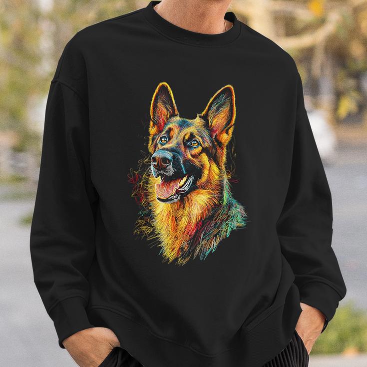 ジャーマンシェパード 犬 モチーフ ペット イラスト ジャーマンシェパード スウェットシャツ 彼への贈り物