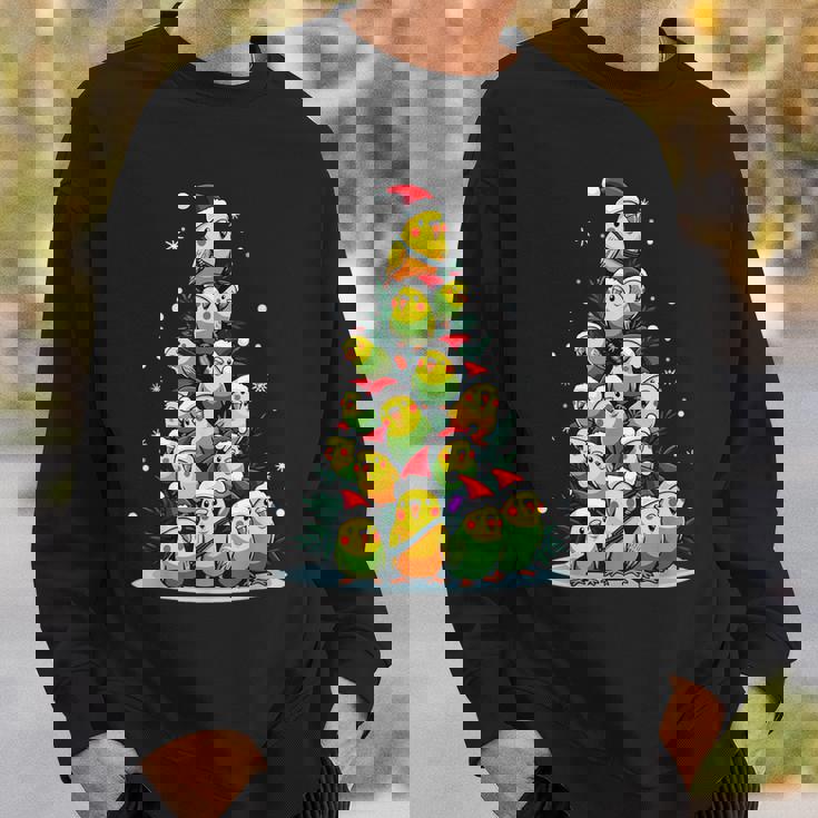 セキセイインコのクリスマス ツリー 面白いセキセイインコ ホリデー セキセイインコ スウェットシャツ 彼への贈り物