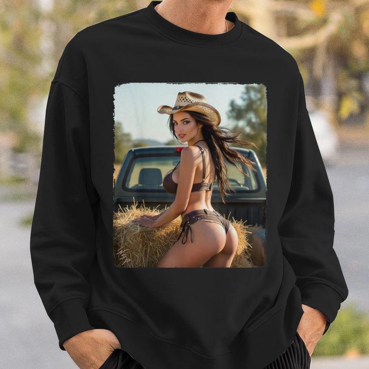 セクシーガールグラフィックtシャツ カウガールピンナップガール 2 スウェットシャツ 彼への贈り物