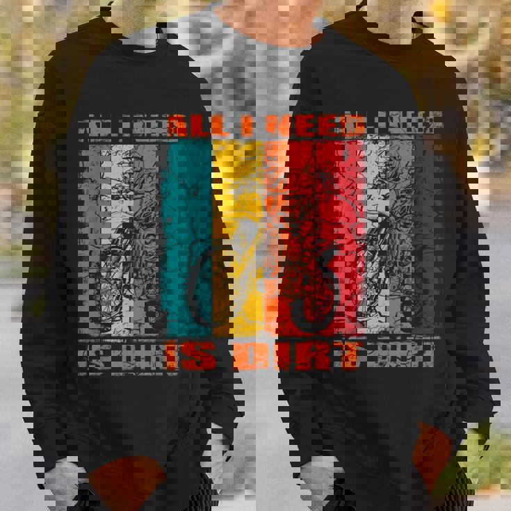 ダートバイク レトロデザイン All I Need Is Dirt Motocross ダートバイク スウェットシャツ 彼への贈り物