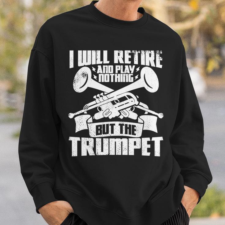 トランペットじいさん吹奏楽団マーチングバンド 長袖tシャツ スウェットシャツ 彼への贈り物