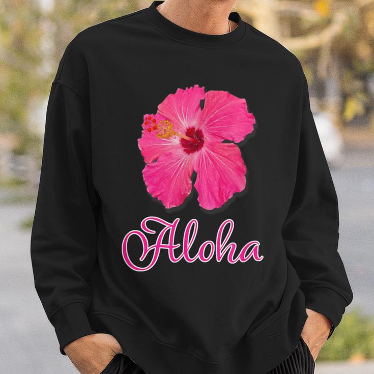 ハイビスカス Aloha アロハ《赤》（ハワイ・南国・フラダンス）夏 かわいい スウェットシャツ 彼への贈り物
