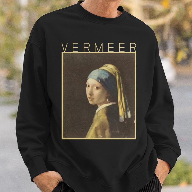 フェルメール 真珠の耳飾りの少女 面白いtシャツ 絵画 アート メンズ 面白い 服 美術 グッズ 油彩画 長袖tシャツ スウェットシャツ 彼への贈り物