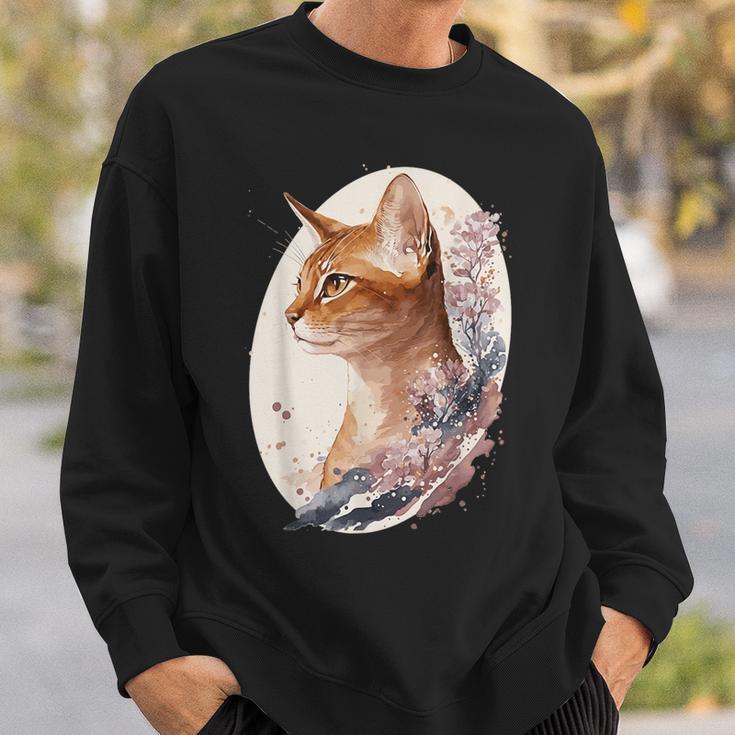 フローラル アビシニアンキャット 日本桜猫 犬種 スウェットシャツ 彼への贈り物