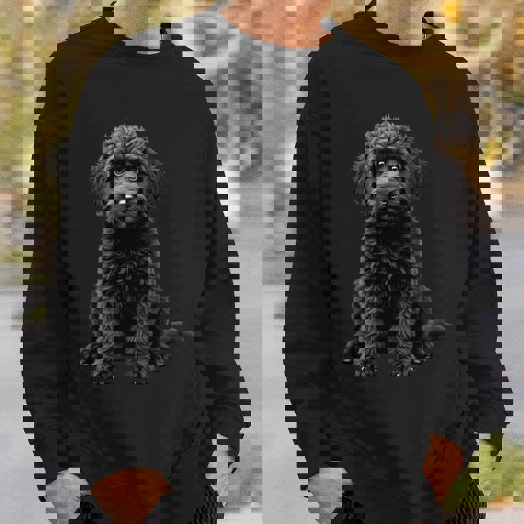 ブラックラブラドゥードル犬のアートデザイン。 長袖tシャツ スウェットシャツ 彼への贈り物