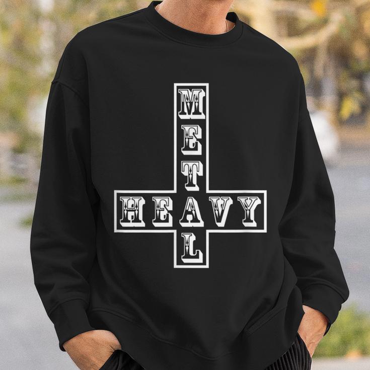 ヘビーメタル逆さま逆十字メタルヘッドサタン面白い Heavy Metal Inverted Crossatan スウェットシャツ 彼への贈り物