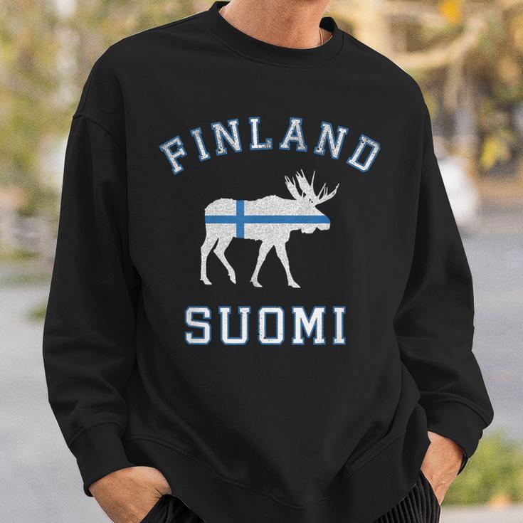 ヘラジカ フィンランド国旗 スウェットシャツ 彼への贈り物