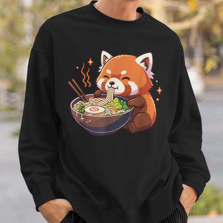 レッサーパンダ ラーメン かわいいレッサーパンダ スウェットシャツ 彼への贈り物