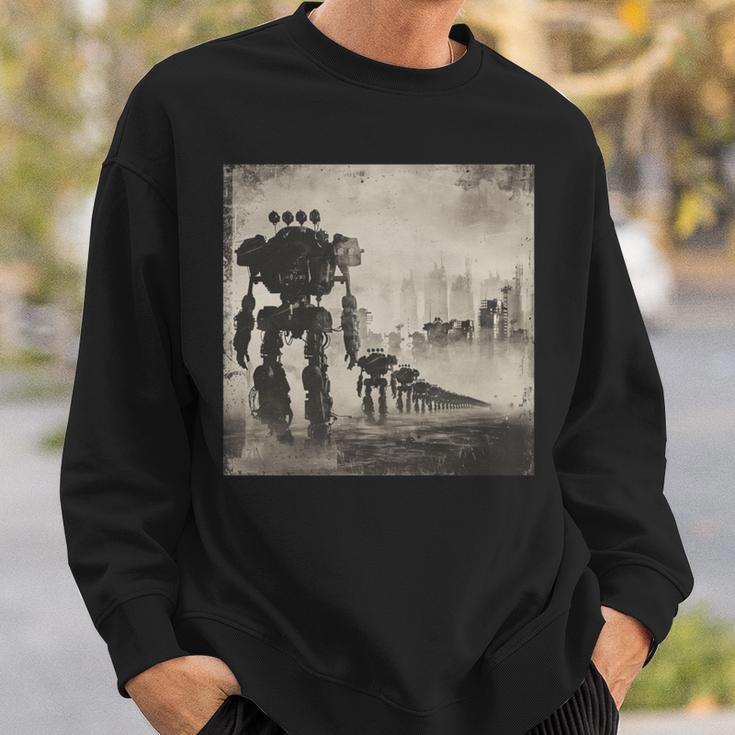 ロボットの行進、Sf、ロボット 長袖tシャツ スウェットシャツ 彼への贈り物