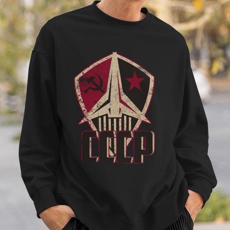 ヴィンテージソビエトロシアソ連スペースレトロアンティーク調cccp 長袖tシャツ スウェットシャツ 彼への贈り物