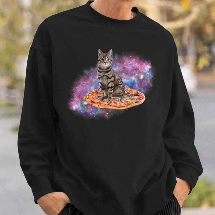 宇宙の猫とピザ スウェットシャツ 彼への贈り物
