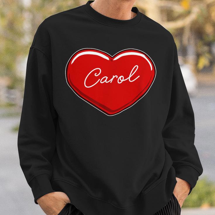 手描きのハートキャロル ファーストネーム ハート I Love Carol スウェットシャツ 彼への贈り物