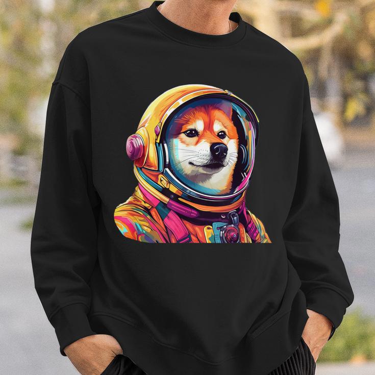 柴犬 面白いtシャツ 犬 宇宙飛行士 かわいい メンズ 子供 おもしろ 服 グッズ ネタ 犬好き スウェットシャツ 彼への贈り物