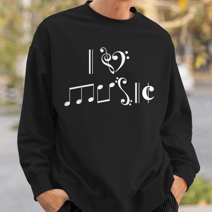 楽譜 音楽 ミュージシャン I Love Music クラシカル ピアノ ギフト スウェットシャツ 彼への贈り物