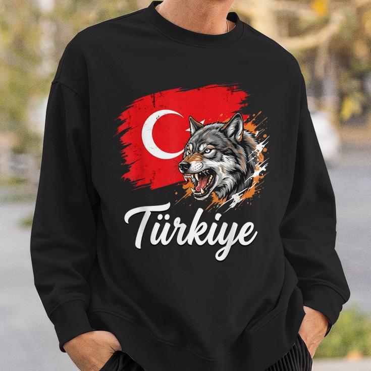 激しいトルコのオオカミと国旗 スウェットシャツ 彼への贈り物